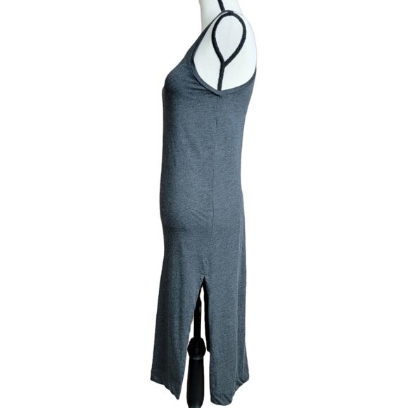 Lolë sleeveless casual tank long maxi dress with side slits dark gray XS | FLAW - Picture 2 of 13